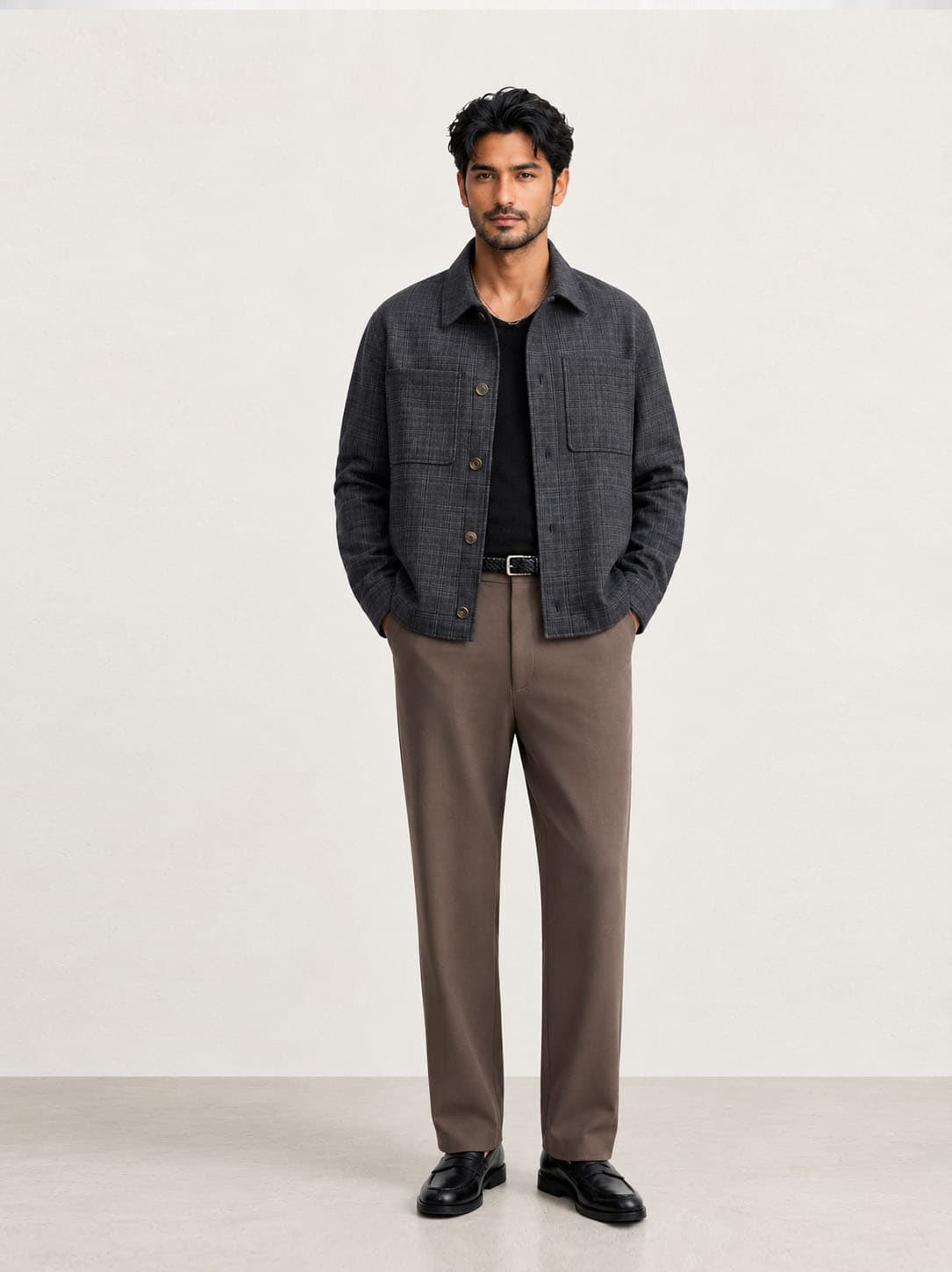 Charcoal Grey Textured Jacket